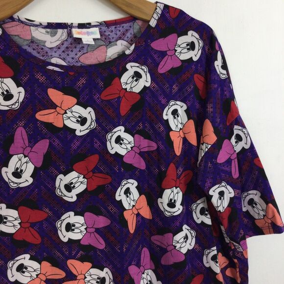Lularoe Womens Irma Disney Minnie Mouse Short Sleeve Blouse Top Purple Multi L - Picture 3 of 12
